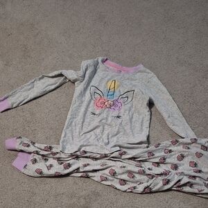 George Unicorn Pajama Set - Gray and Purple